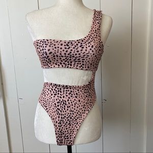 NastyGal Leopard One Shoulder Suit